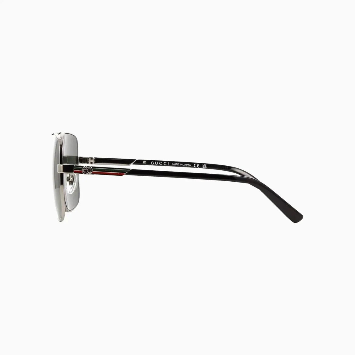 Men's Gucci Shiny Ruthenium with Black Metal Sunglasses