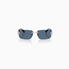 Men's Versace Silver Dark Blue Sunglass