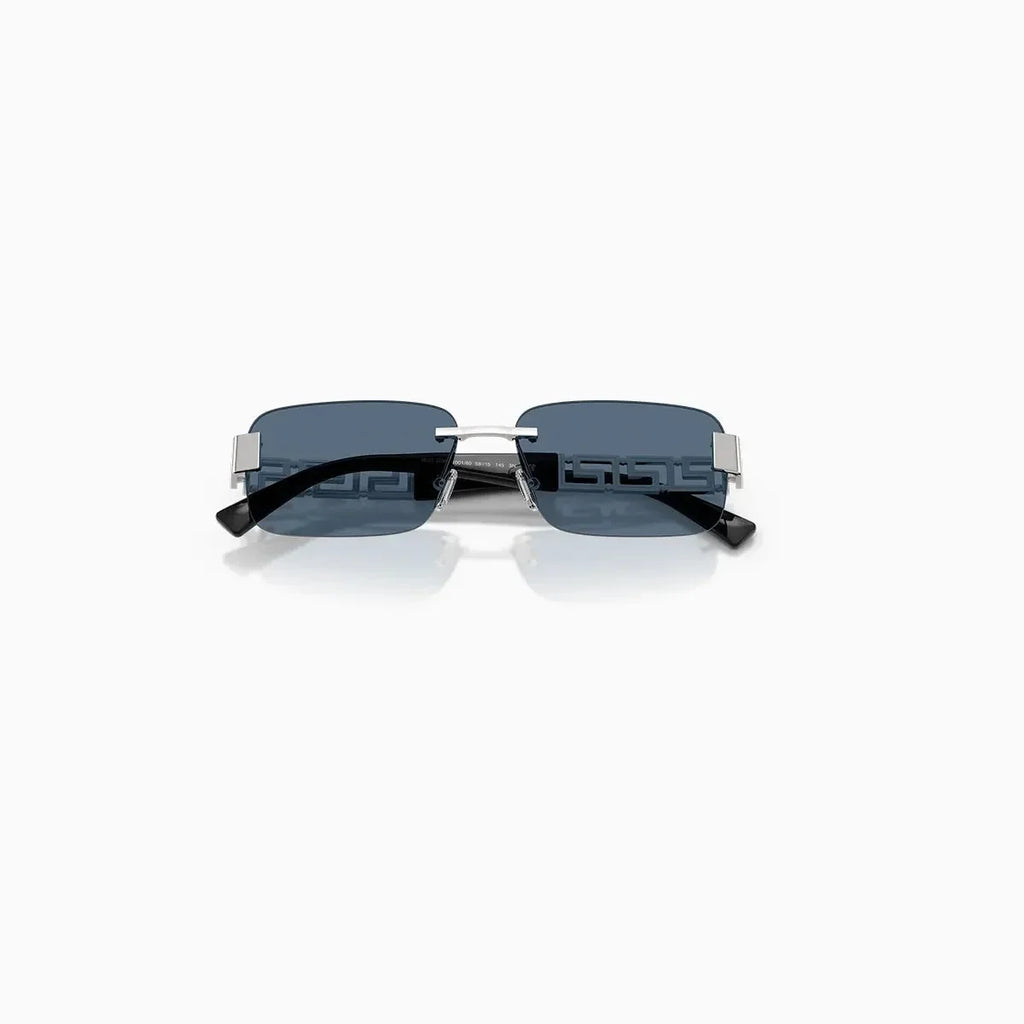 Men's Versace Silver Dark Blue Sunglass