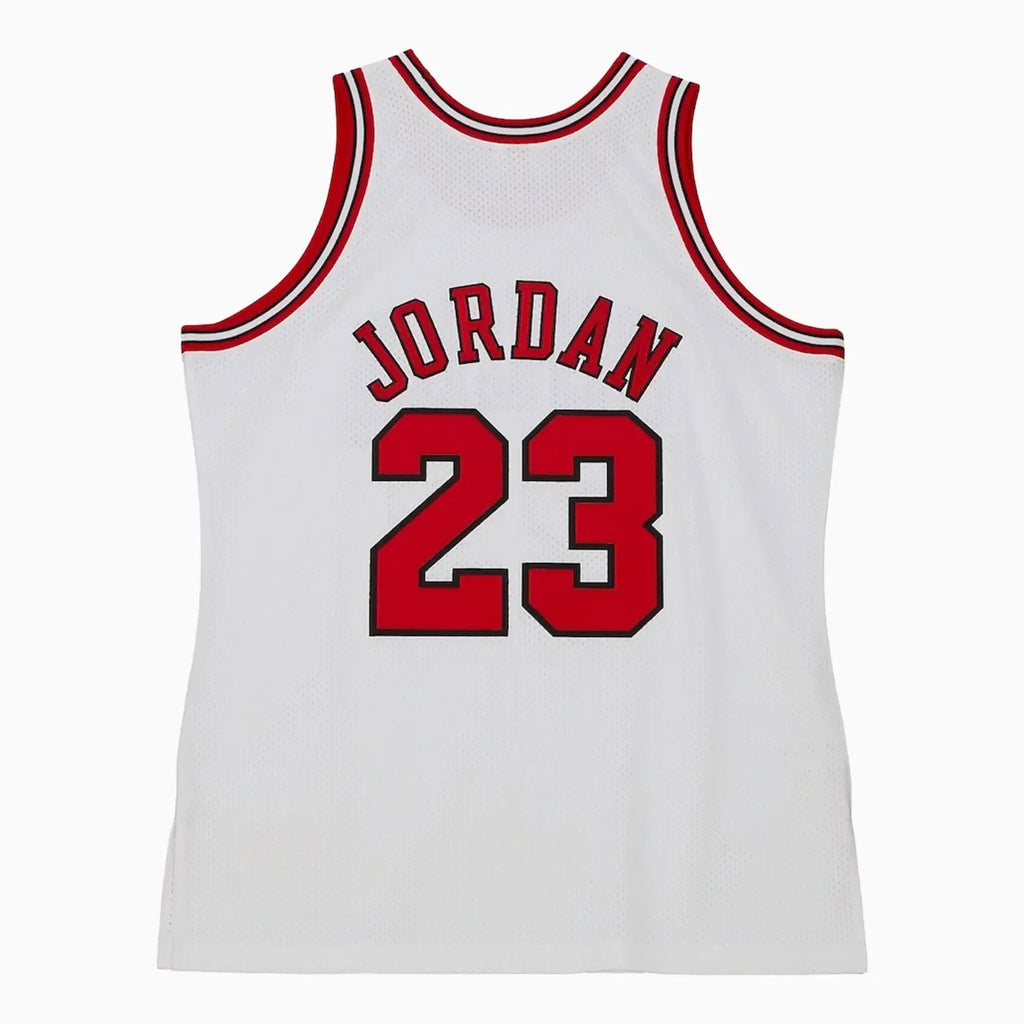 Maillot authentique Michael Jordan Chicago Bulls blanc domicile Finales NBA 1997-98