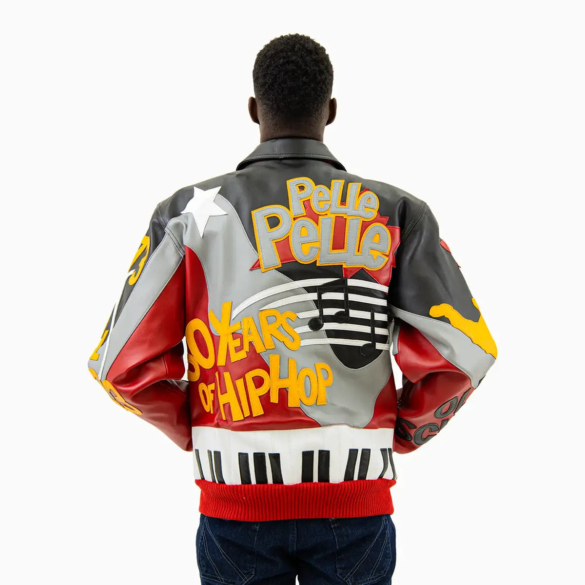 Chaqueta de cuero de los 50 años de Hip Hop para hombre