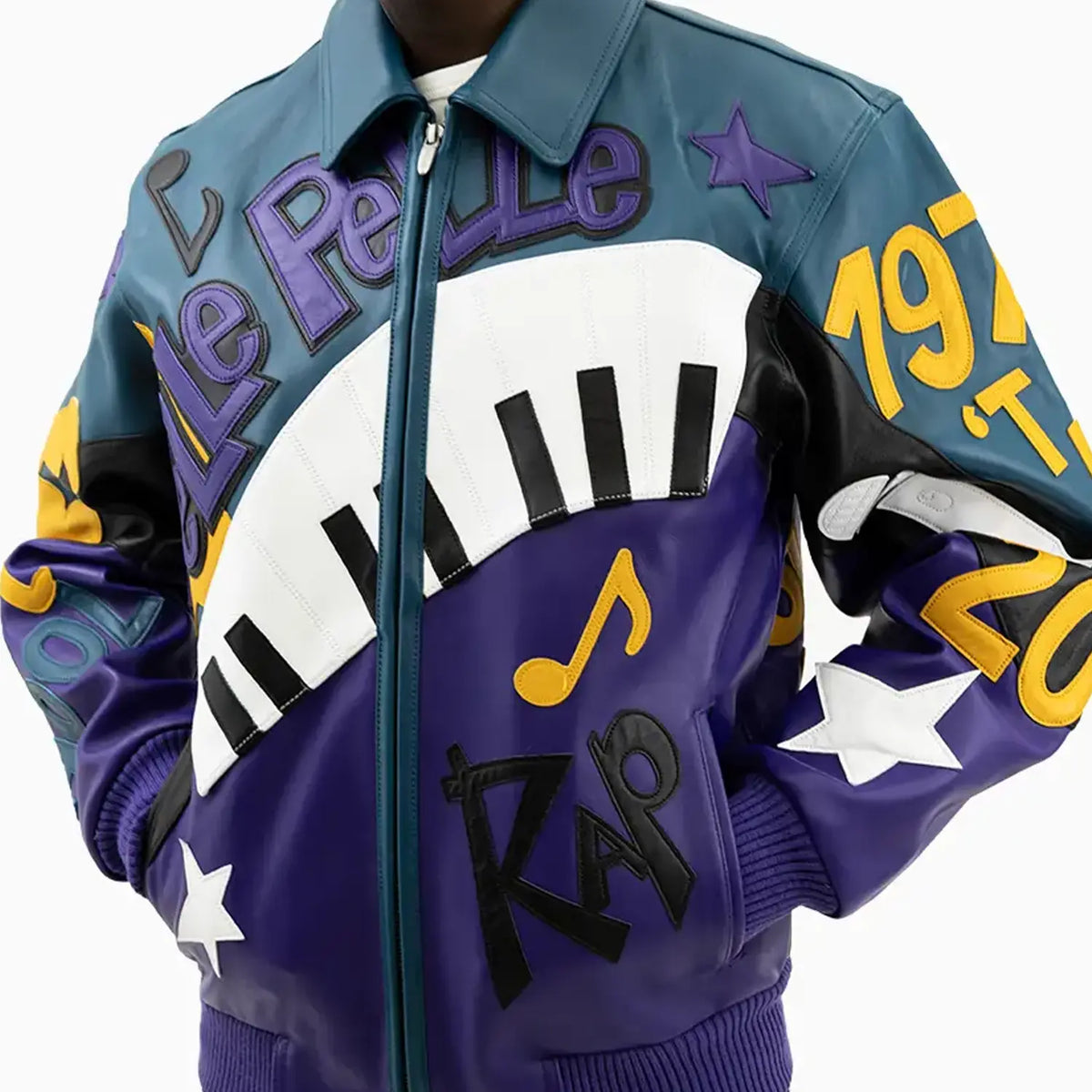 Chaqueta de cuero de los 50 años de Hip Hop para hombre