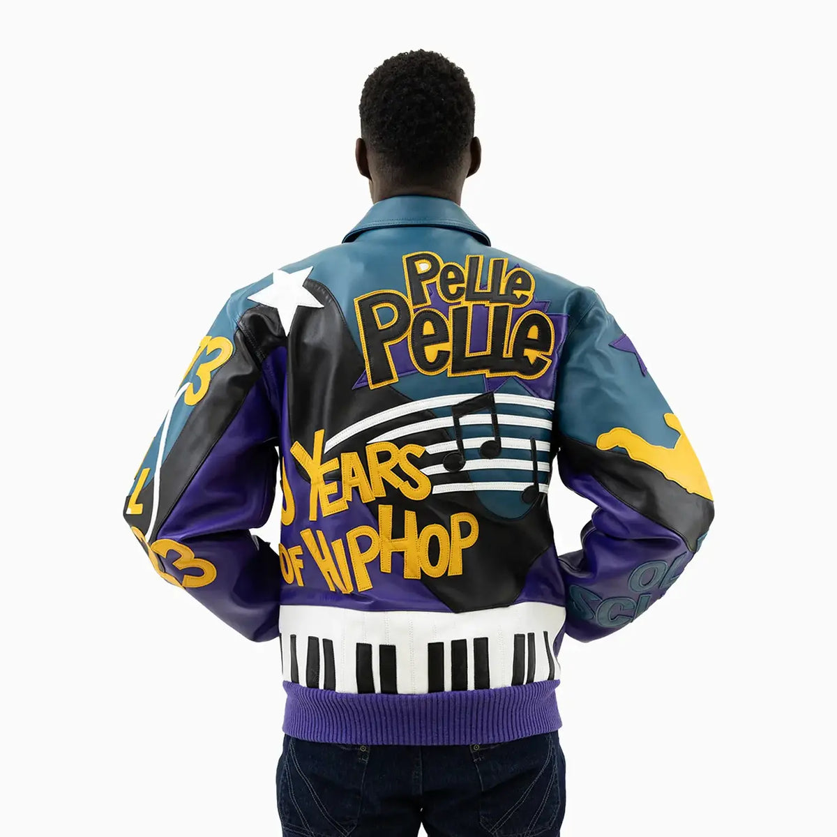 Chaqueta de cuero de los 50 años de Hip Hop para hombre
