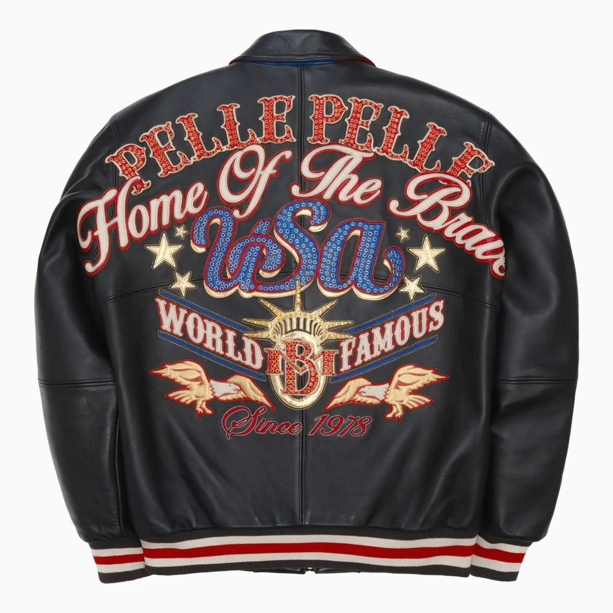 Men's Stars And Stripes Leather Jacket