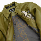 Blouson en cuir pour homme à étoiles et rayures