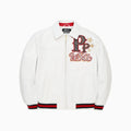 Blouson en cuir pour homme à étoiles et rayures