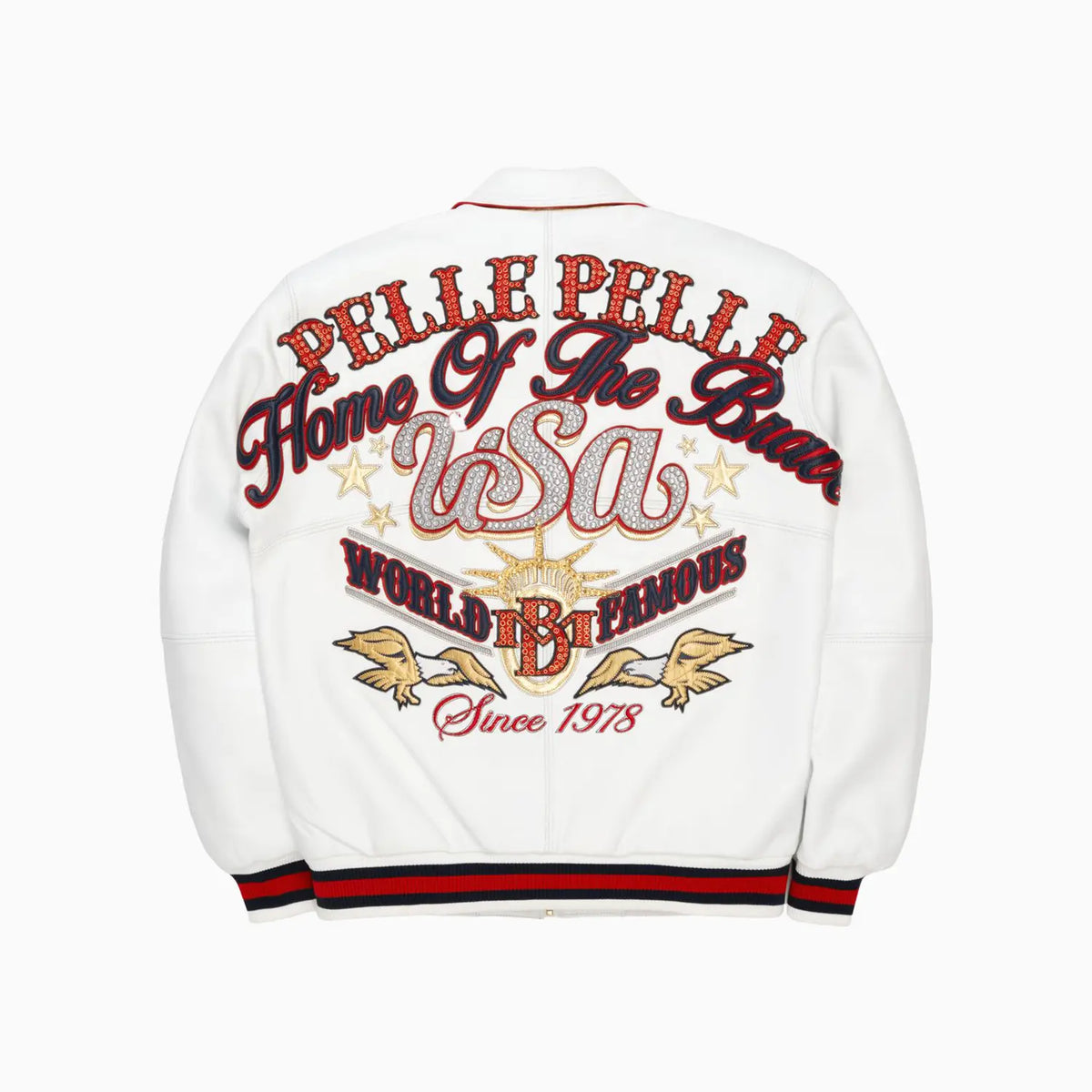 Men's Stars And Stripes Leather Jacket