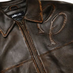 Blouson en cuir bicolore pour homme