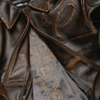 Blouson en cuir bicolore pour homme