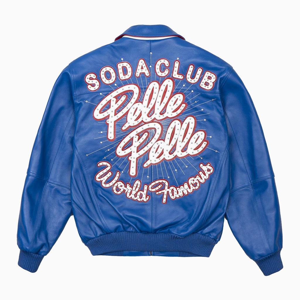 Chaqueta de cuero para hombre "World Famous Soda Club"