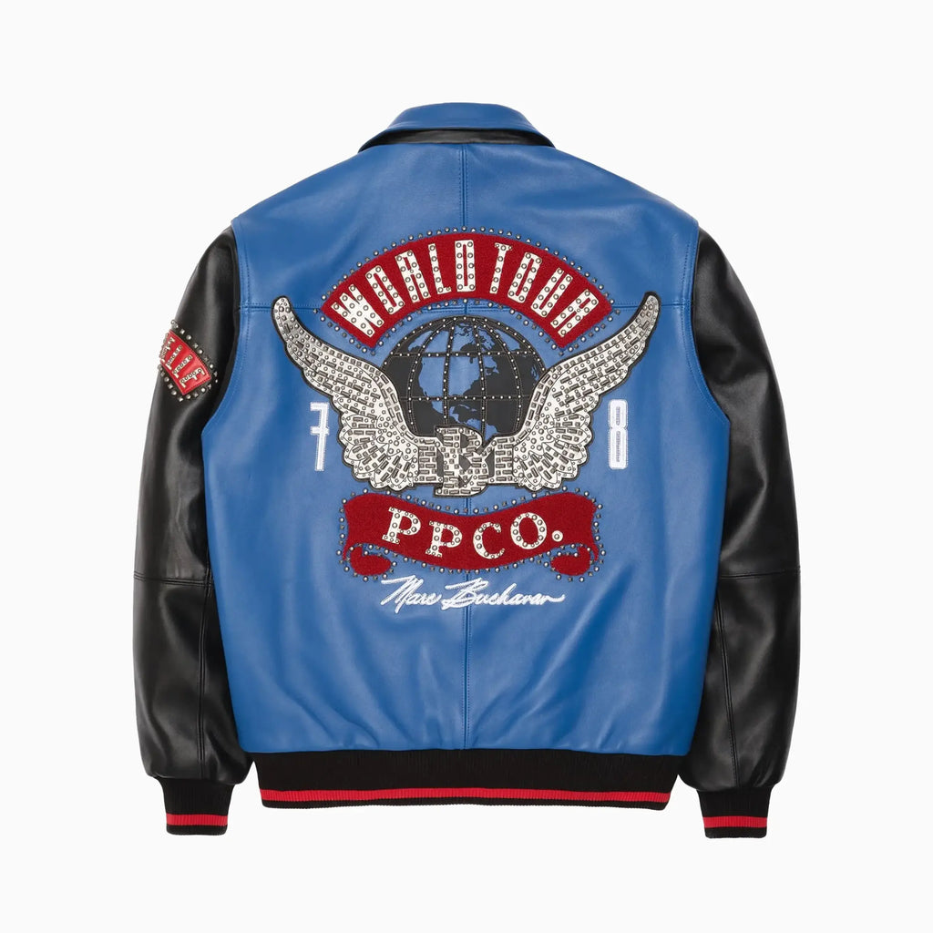 Blouson en cuir World Tour pour homme