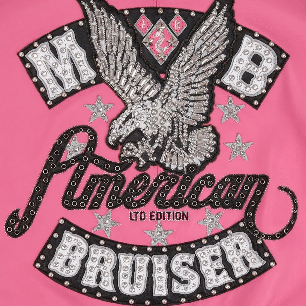 Blouson court en cuir « American Bruiser » pour femme