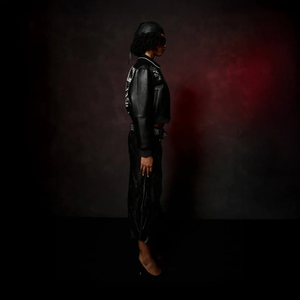 Blouson court en cuir Pelle Queen pour femme