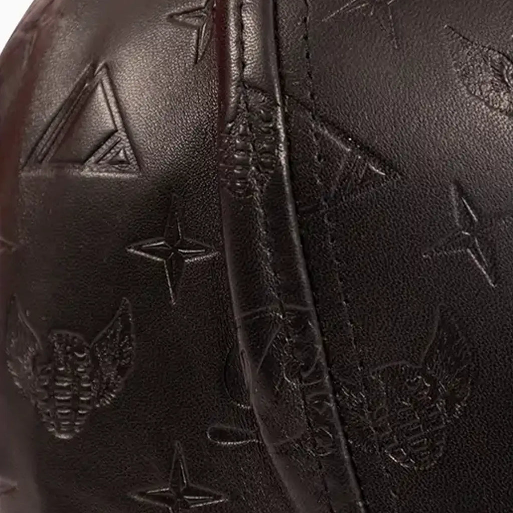 Men's Leather Monogram Strapback Hat