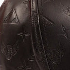Men's Leather Monogram Strapback Hat