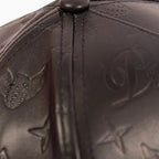 Men's Leather Monogram Strapback Hat