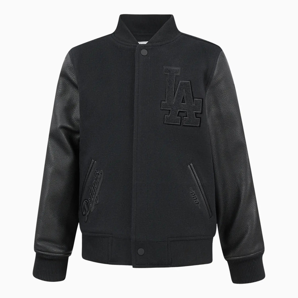 Blouson Teddy en laine noir triple Los Angeles Dodgers MLB pour enfant
