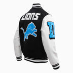 Veste universitaire en laine côtelée NFL Mash Up Detroit Lions pour homme