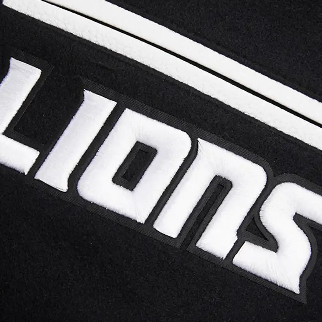 Veste universitaire en laine côtelée NFL Mash Up Detroit Lions pour homme