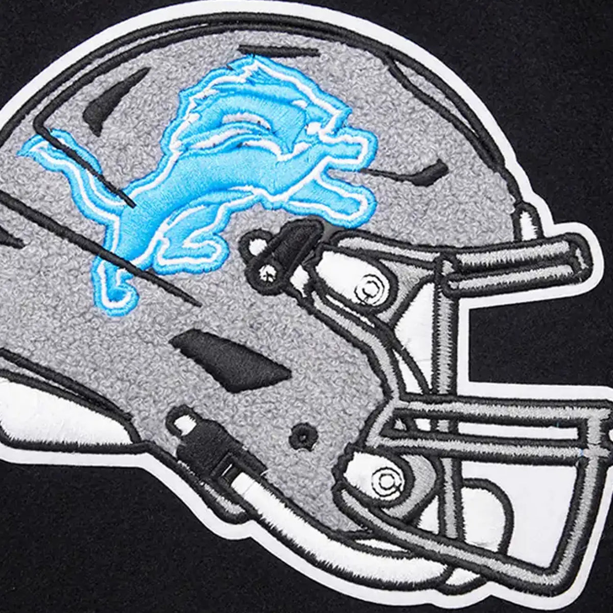 Veste universitaire en laine côtelée NFL Mash Up Detroit Lions pour homme