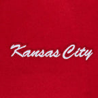 Chaqueta universitaria de lana con cuello de canalé y escudo del equipo NFL Kansas City Chiefs para hombre
