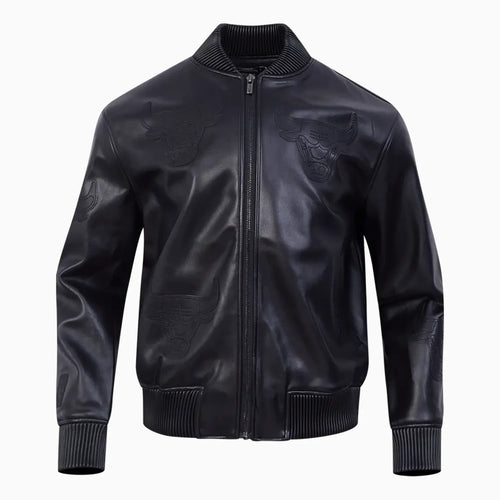 Men's NBA Chicago Bulls Washed Vanguard Leather Varsity Jacket - Famous | Online Store