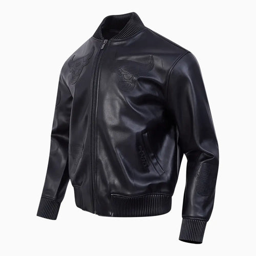 Men's NBA Chicago Bulls Washed Vanguard Leather Varsity Jacket - Famous | Online Store