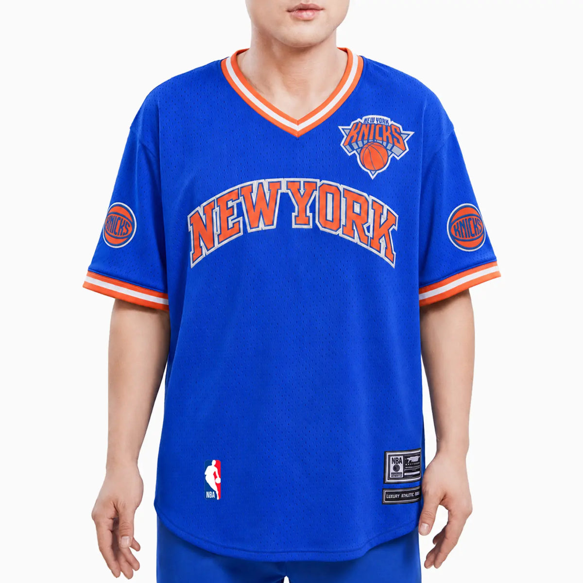 Men's New York Knicks NBA Logo Mesh Pro Team T-Shirt