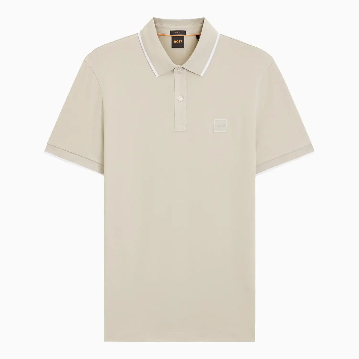Polo entallado para hombre en piqué de algodón elástico