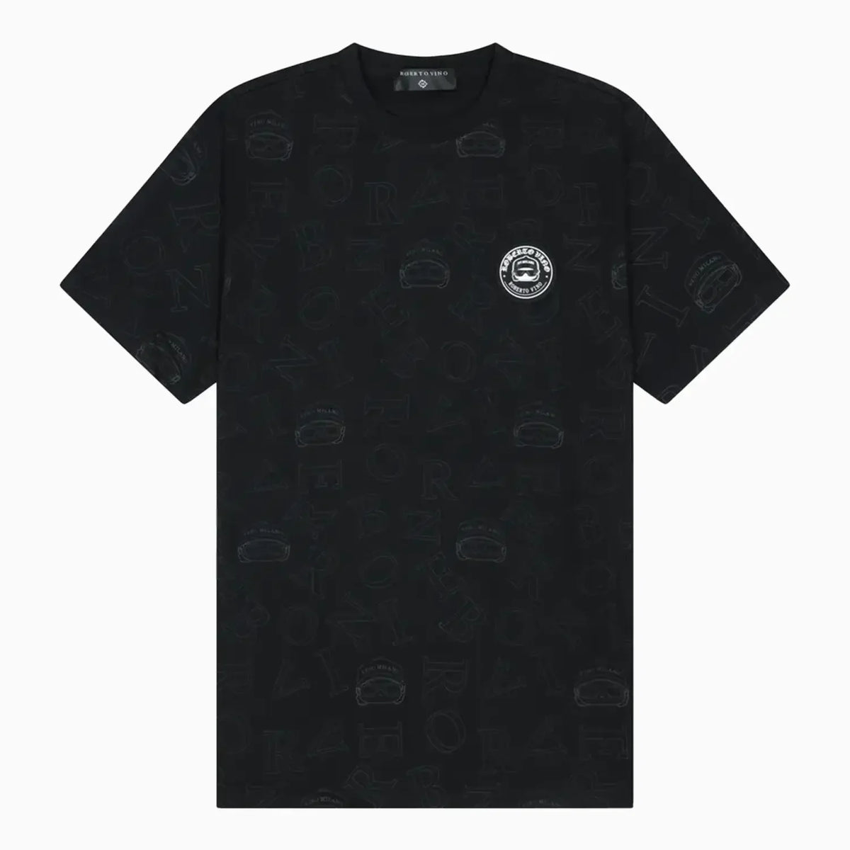 Men's Black All-Over Logo Print Co-Ord Set