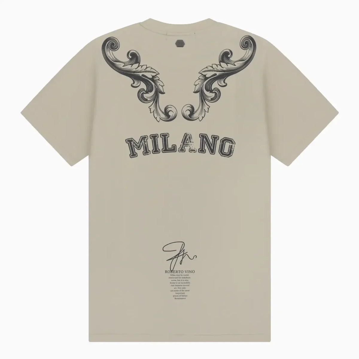 Camiseta de cuello redondo con cuernos para hombre