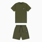 Men's Olive Green Logo Patch Co-Ord Set