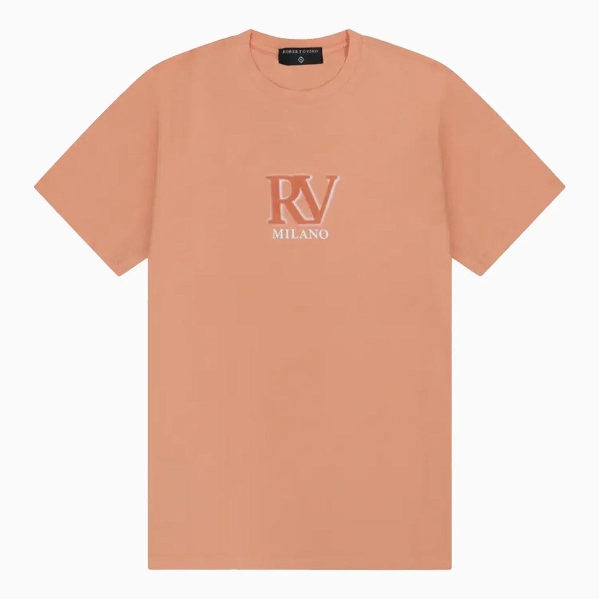 Camiseta de cuello redondo con cepillado frontal RV para hombre