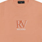 Camiseta de cuello redondo con cepillado frontal RV para hombre