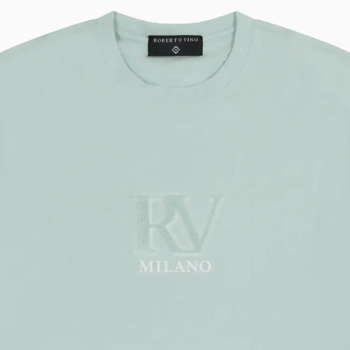 Camiseta de cuello redondo con cepillado frontal RV para hombre