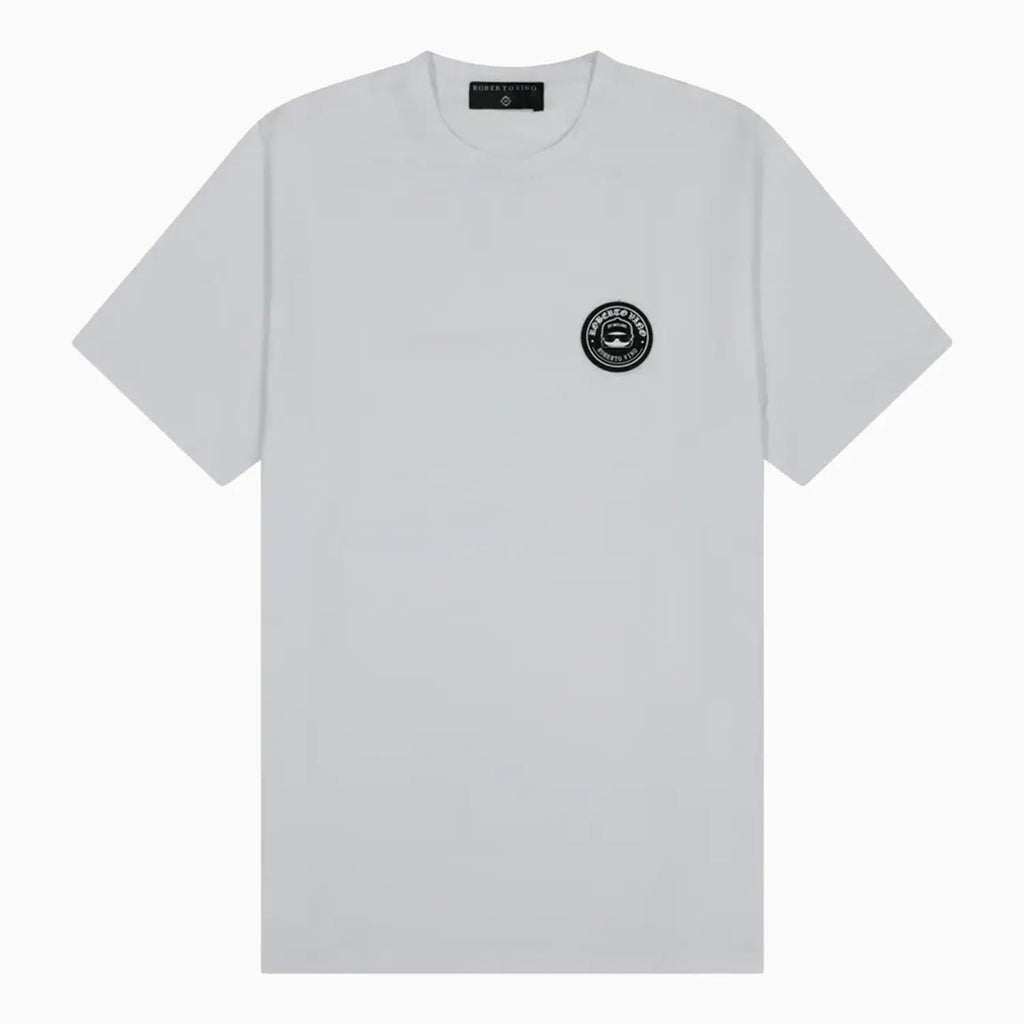 Ensemble coordonné homme blanc avec patch logo minimaliste