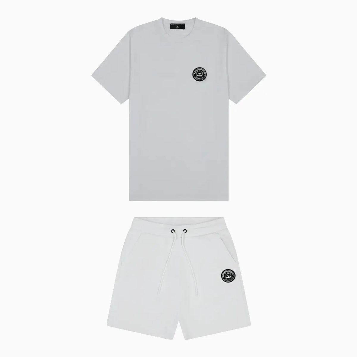 Men's White Minimal Logo Patch Co-Ord Set