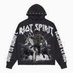 Sudadera de felpa corta con capucha Riot Spirit para hombre