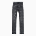 Pantalon Jean Bryant Noir en Denim Gris Enduit pour Homme