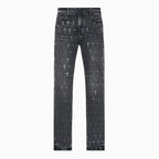 Pantalon Jean Bryant Noir en Denim Gris Enduit pour Homme