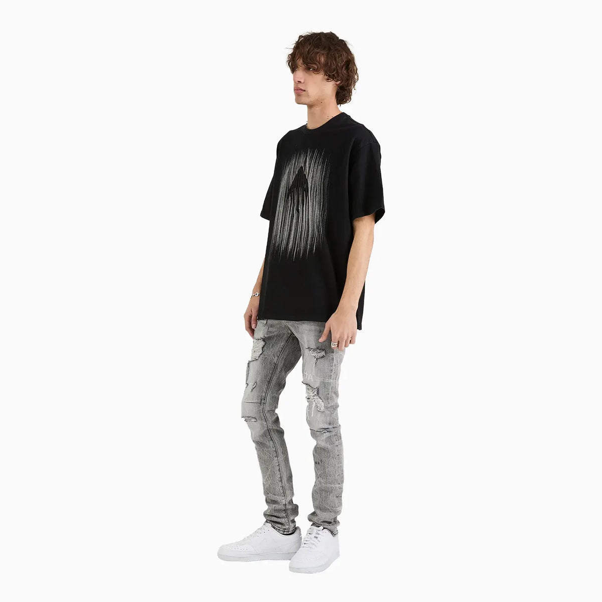 T-shirt ras du cou Colin monogramme gravé pour homme