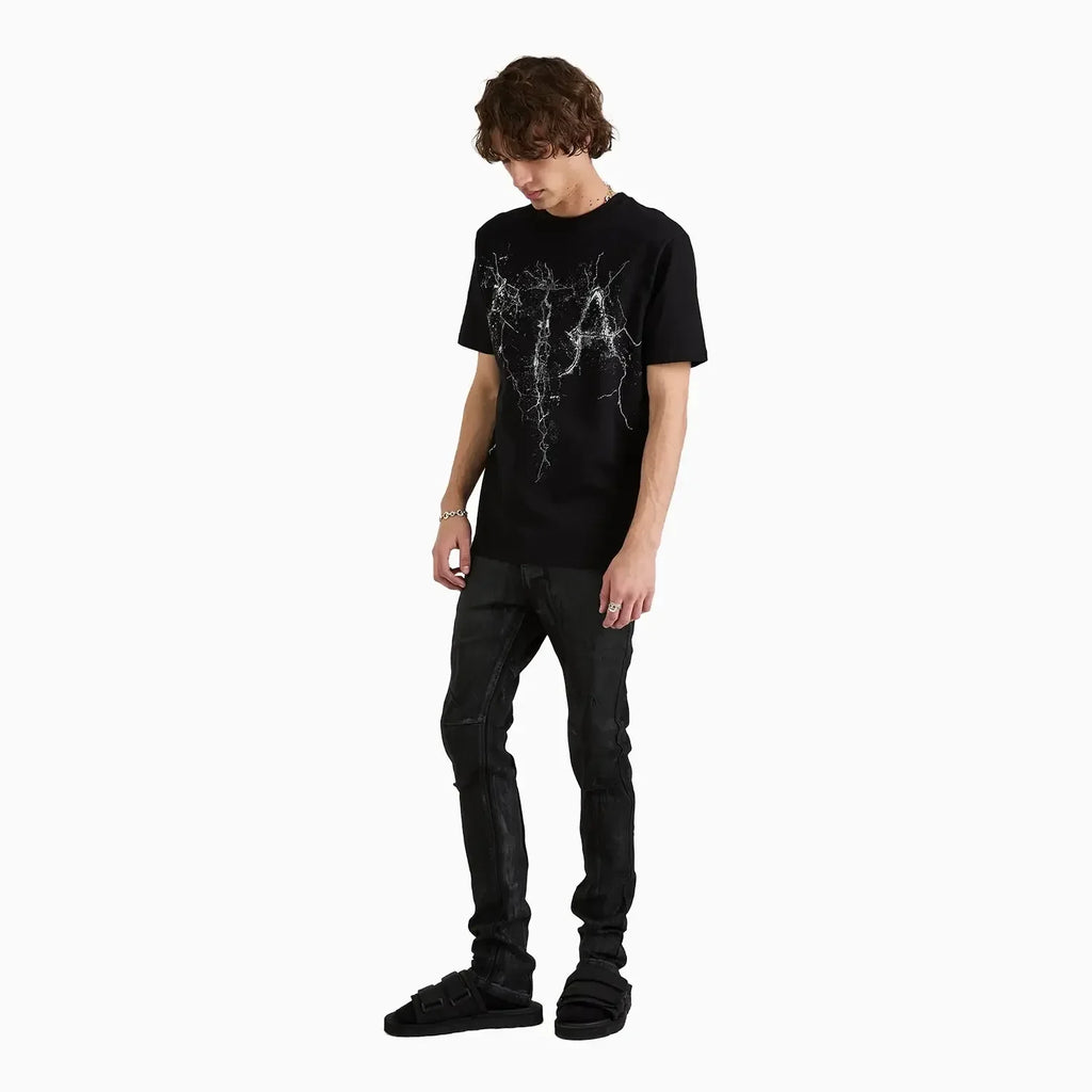 T-shirt homme Liam noir à logo craquelé