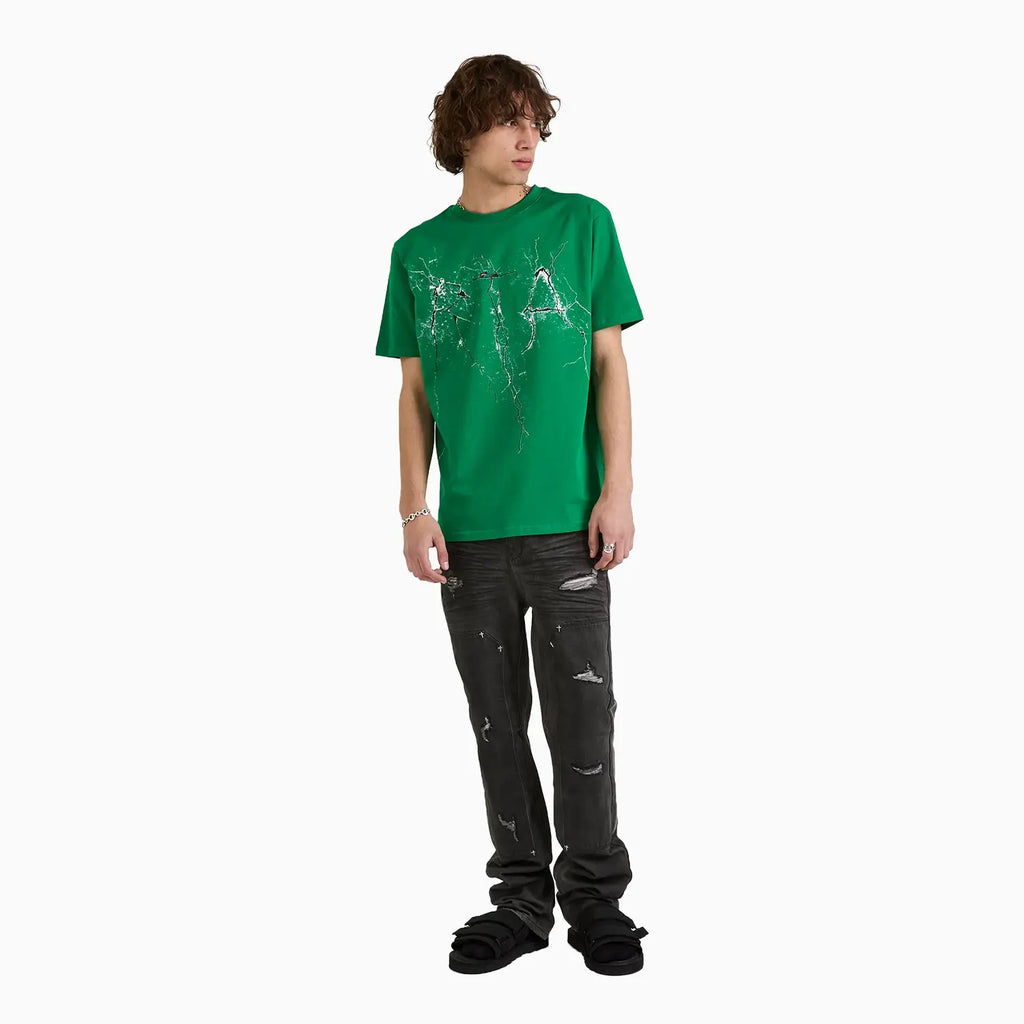 T-shirt homme Liam vert à logo craquelé