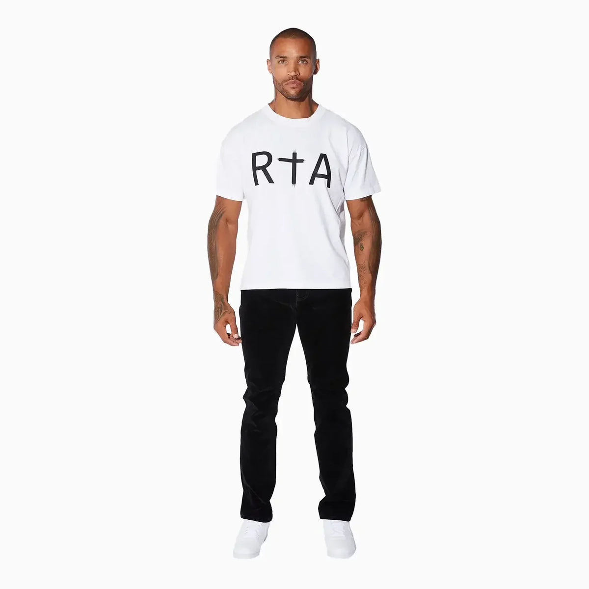 T-shirt à manches courtes noir avec logo pour homme