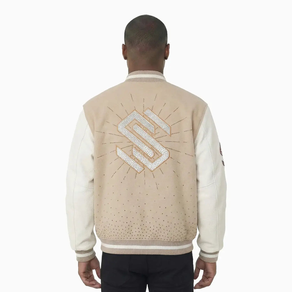 Chaqueta universitaria clásica de lana para hombre