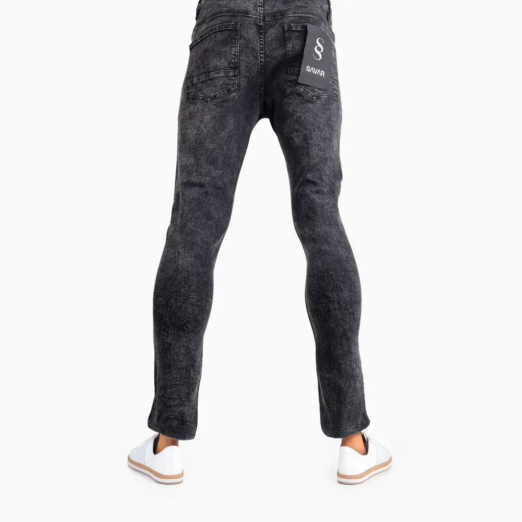 Men's Slim Fit Plain Washed Jeans Pant