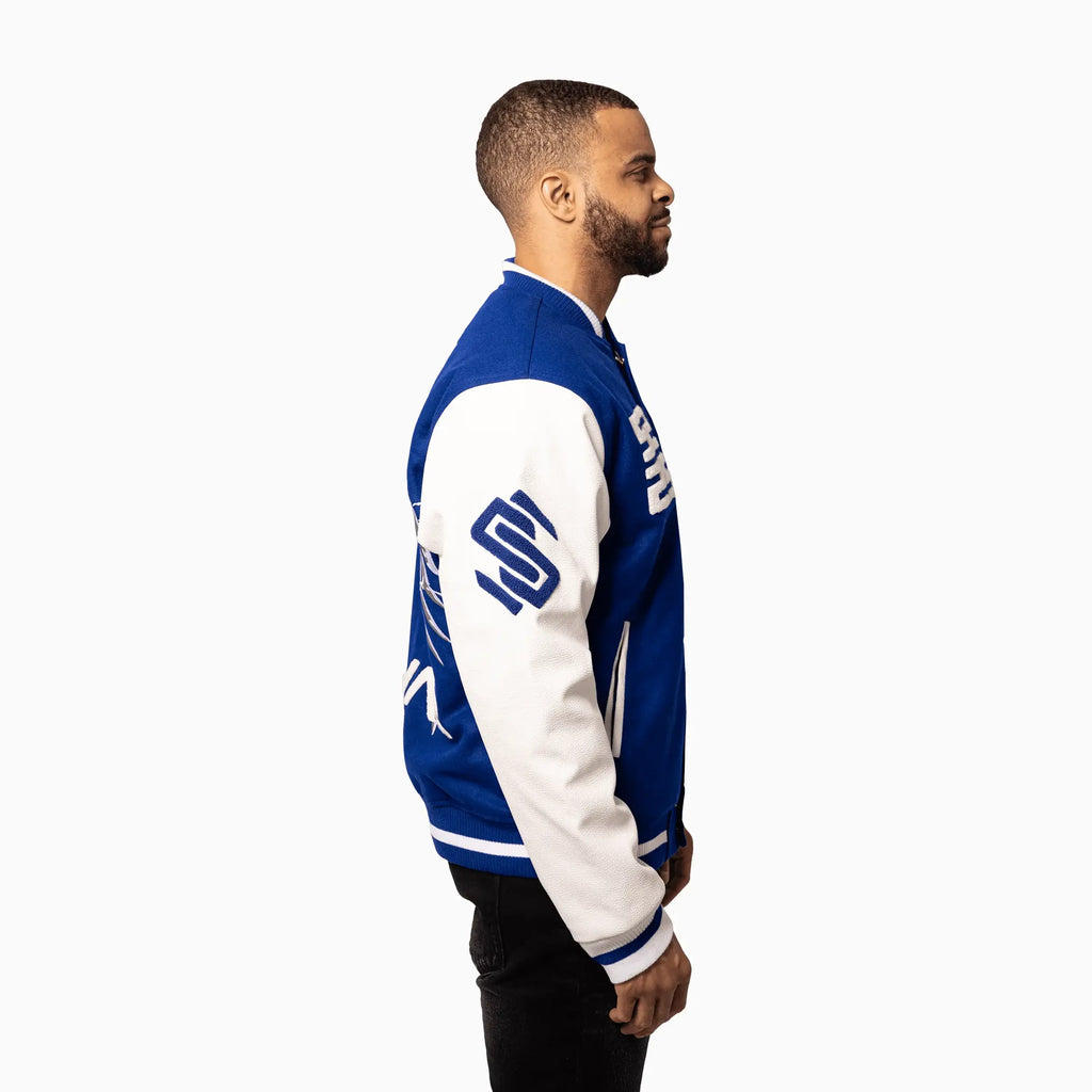 Chaqueta universitaria de lana Wings para hombre