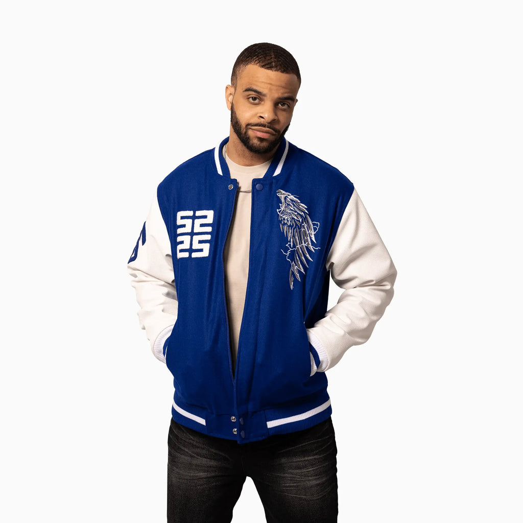 Chaqueta universitaria de lana Wings para hombre