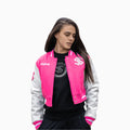 Chaqueta universitaria de lana para mujer