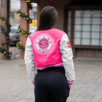 Chaqueta universitaria de lana para mujer
